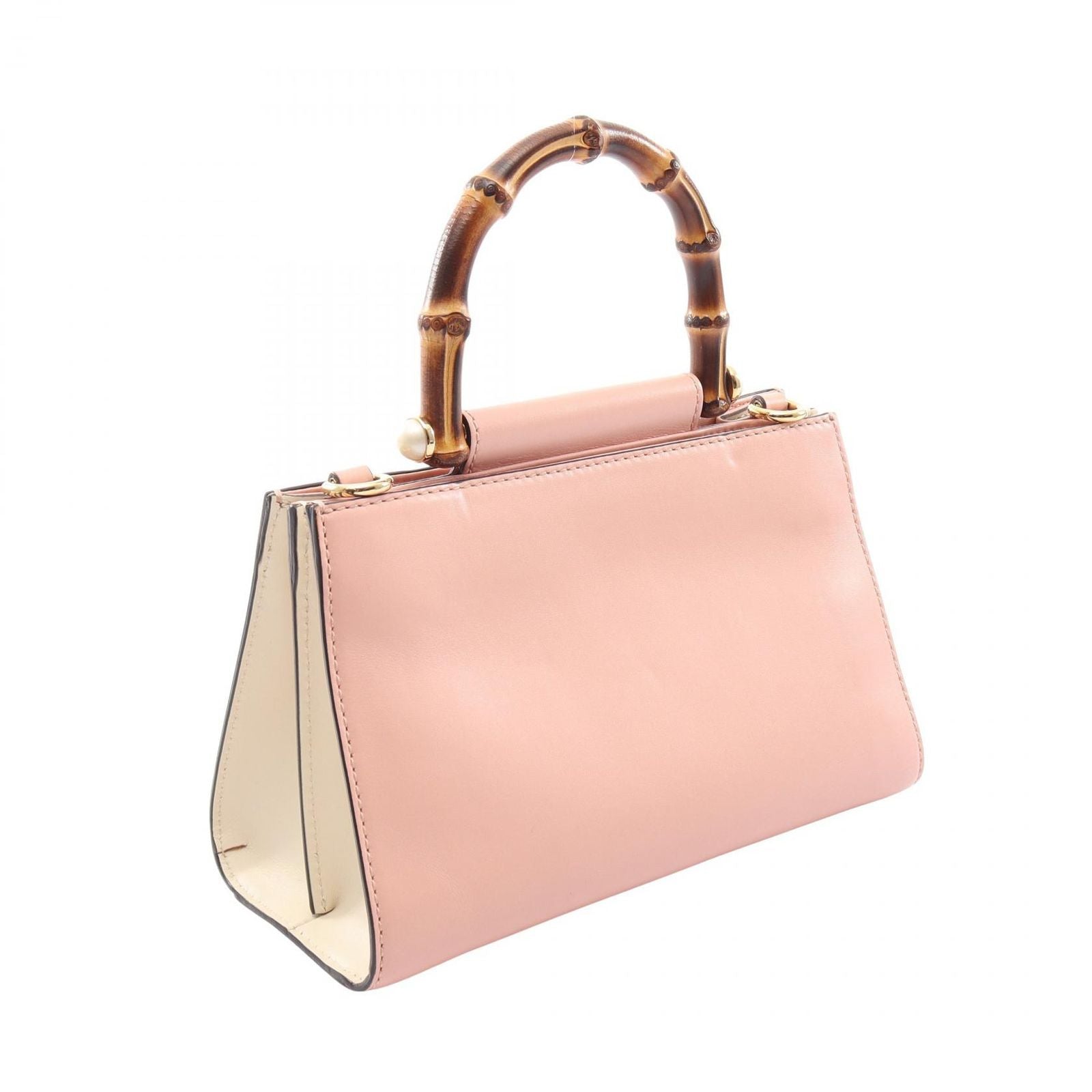Gucci Nymphaea Bamboo 2-Way Pink Leather Shoulder Bag — view 2
