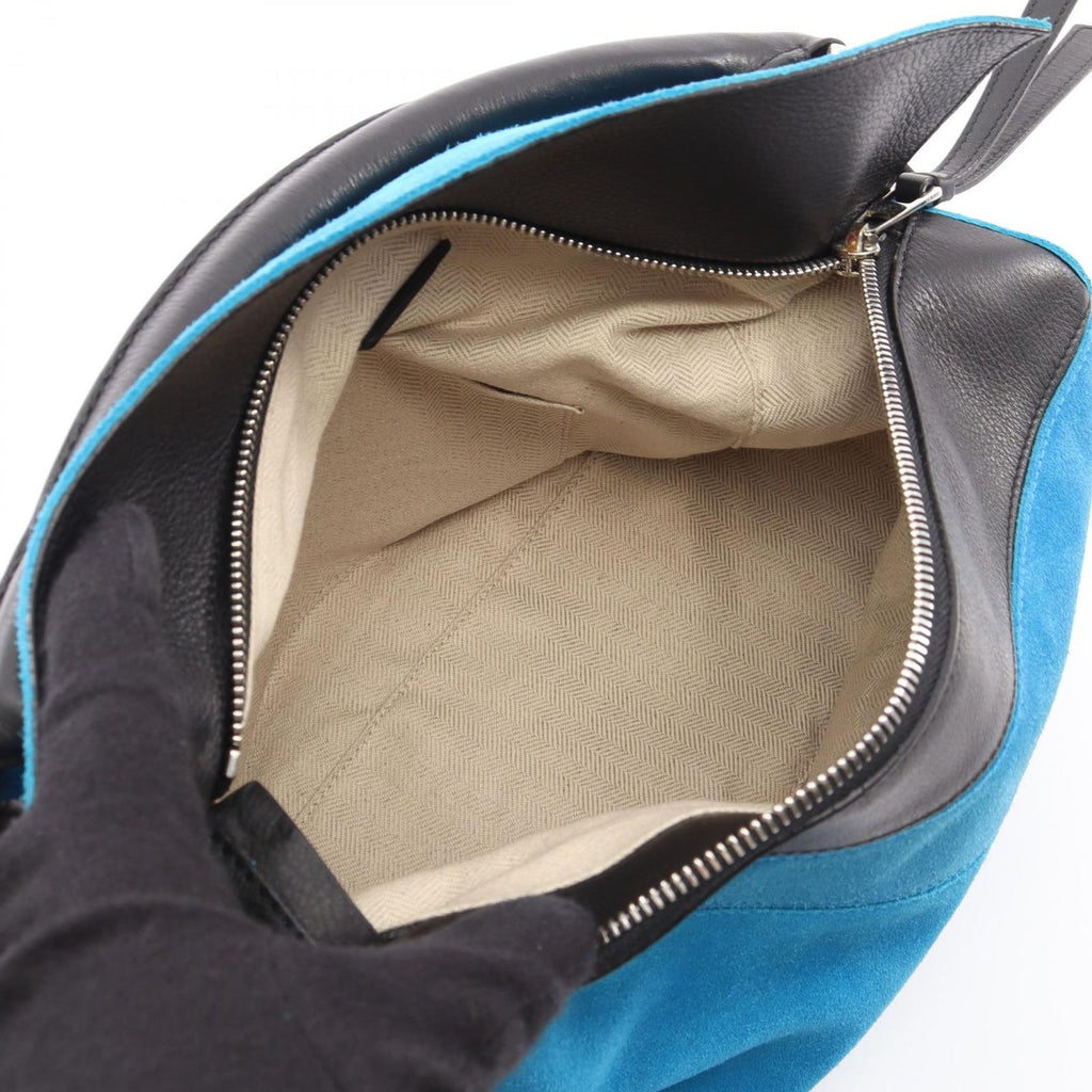 Loewe Handbag Puzzle Bag 2-Way Blue Black Leather — view 3