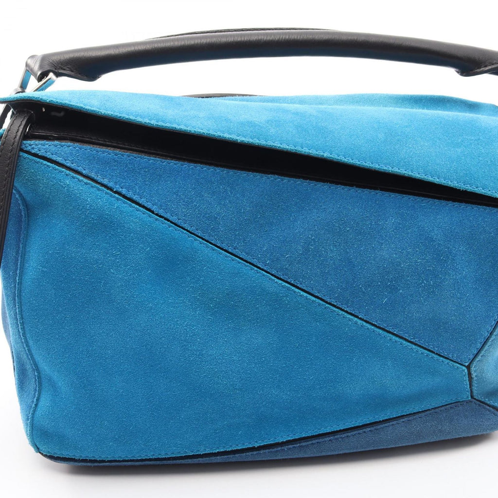 Loewe Handbag Puzzle Bag 2-Way Blue Black Leather — view 8