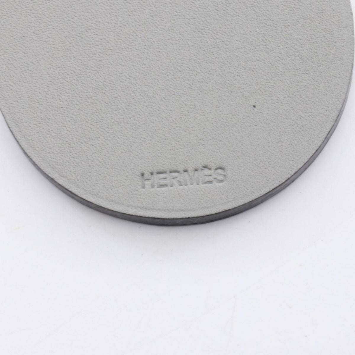 Hermes Charm Rabbit Gray Leather Keychain — view 3