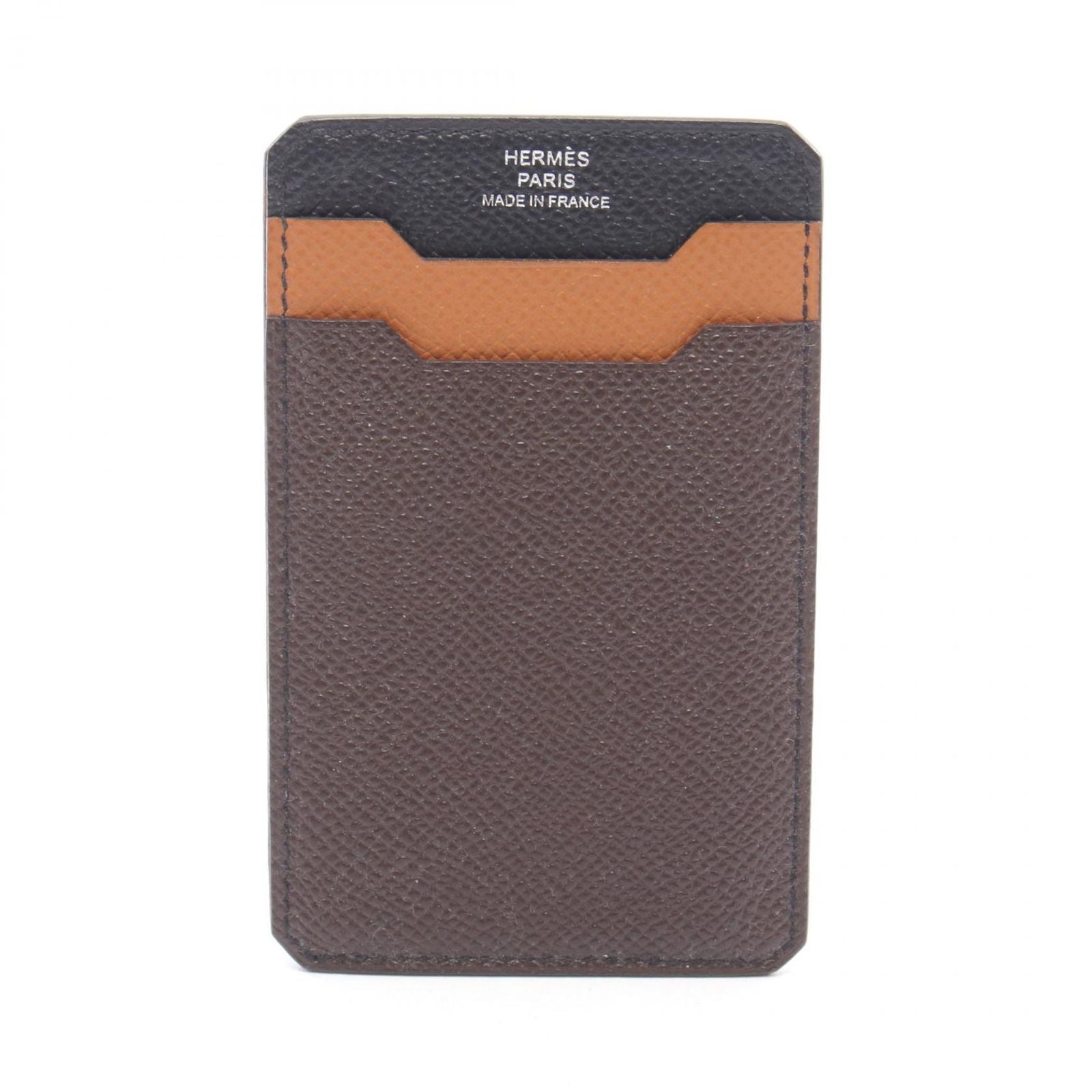 Hermes Card Case City Ebene Gold Black