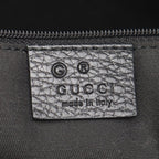 Gucci Tote Bag Bamboo GG Pattern Black Denim Leather Tassel — view 4