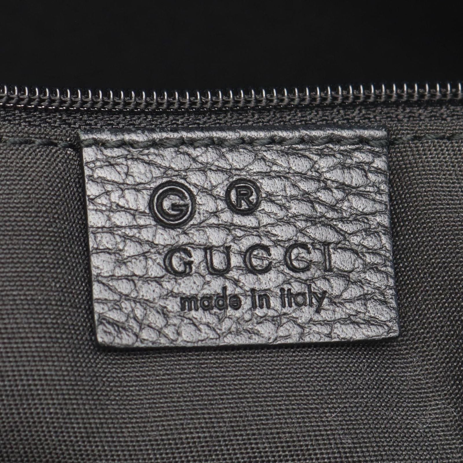 Gucci Tote Bag Bamboo GG Pattern Black Denim Leather Tassel — view 4