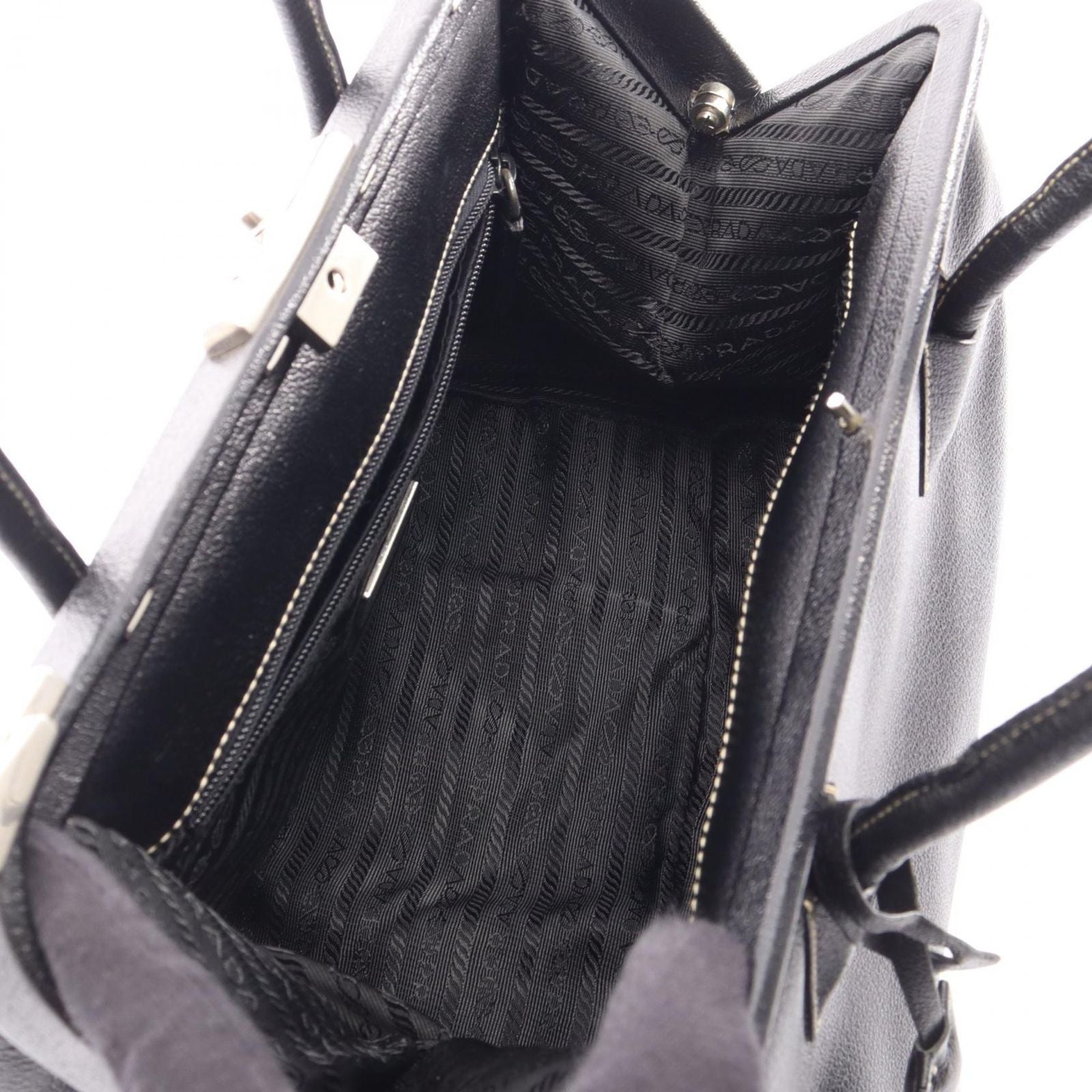 Prada Handbag Doctor's Bag Black Leather — view 3