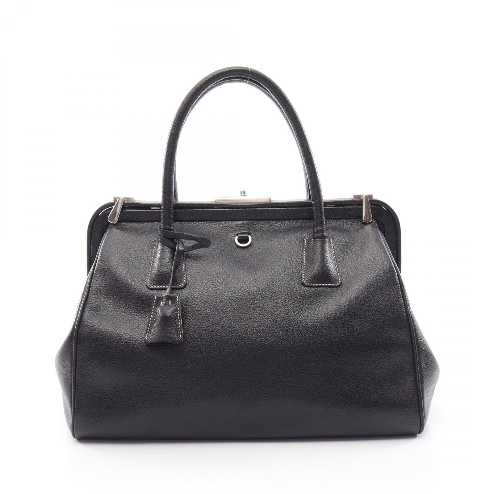 Prada Handbag Doctor's Bag Black Leather