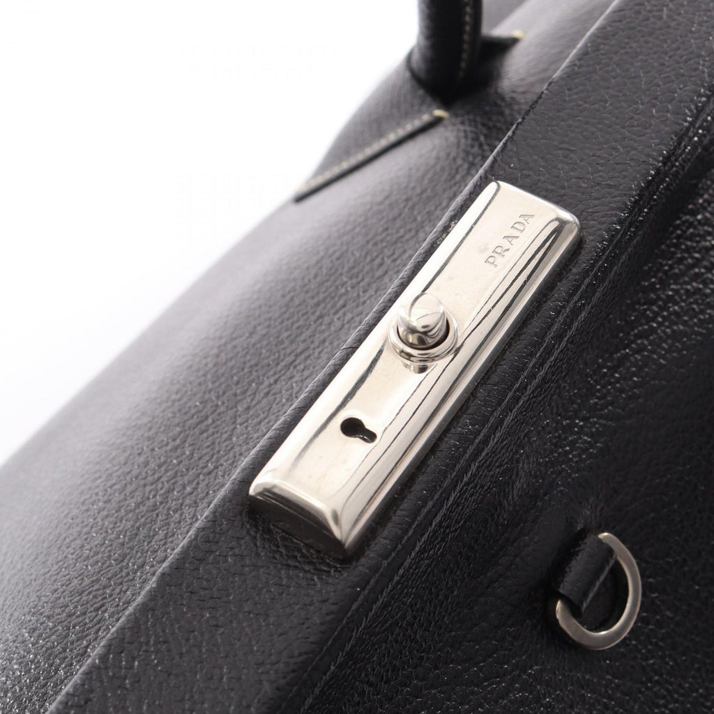 Prada Handbag Doctor's Bag Black Leather — view 5