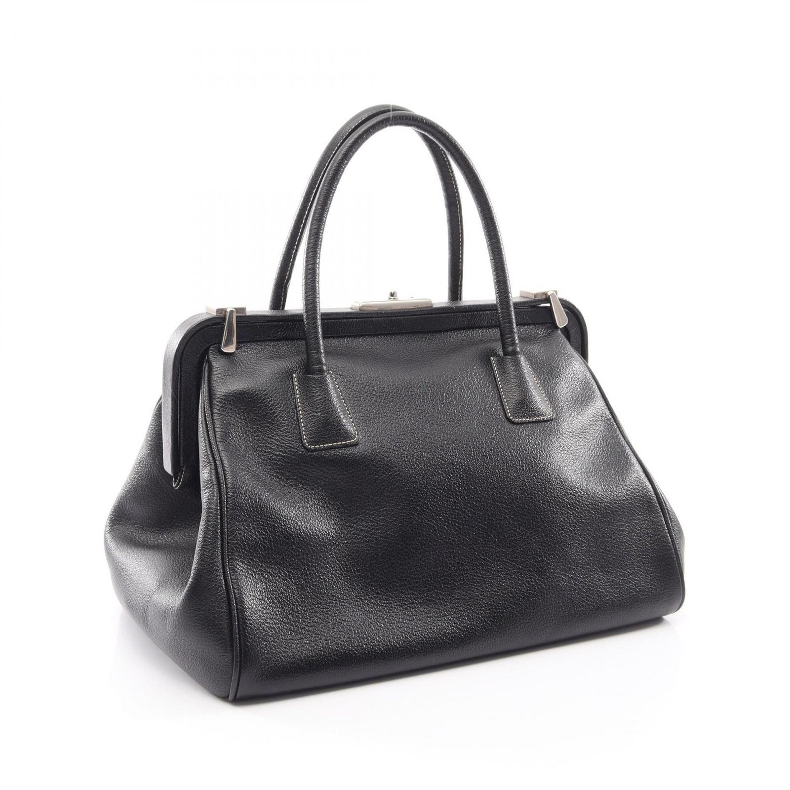 Prada Handbag Doctor's Bag Black Leather — view 2