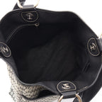 Celine Tote Bag Macadam Gray Black Canvas Leather Paris — view 3