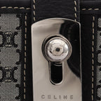 Celine Tote Bag Macadam Gray Black Canvas Leather Paris — view 5