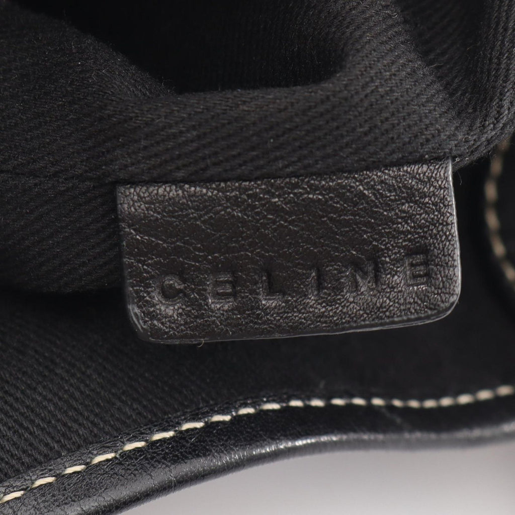 Celine Tote Bag Macadam Gray Black Canvas Leather Paris — view 4