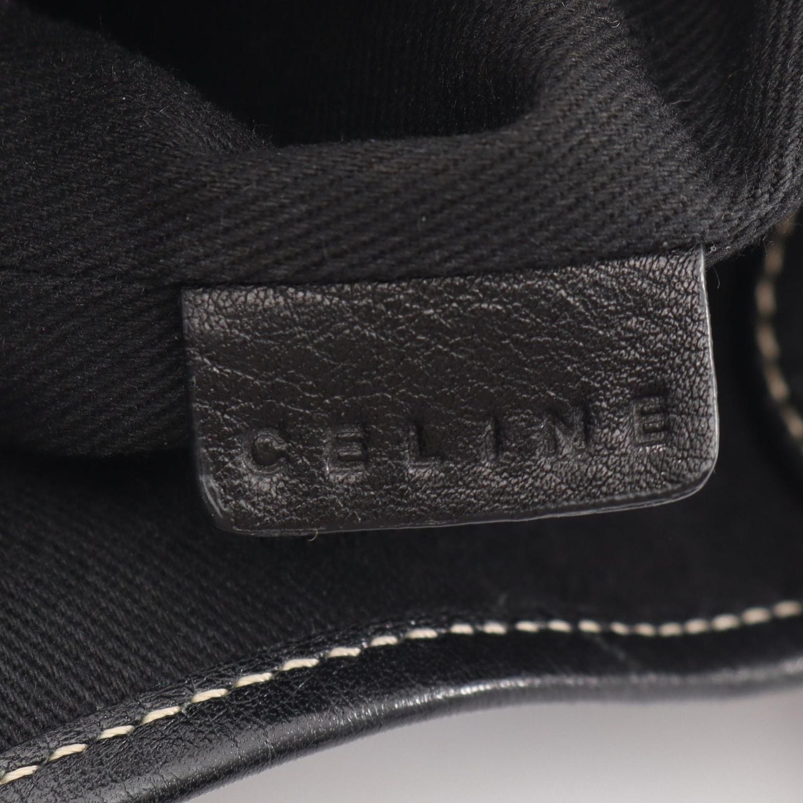 Celine Tote Bag Macadam Gray Black Canvas Leather Paris — view 4