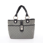Celine Tote Bag Macadam Gray Black Canvas Leather Paris
