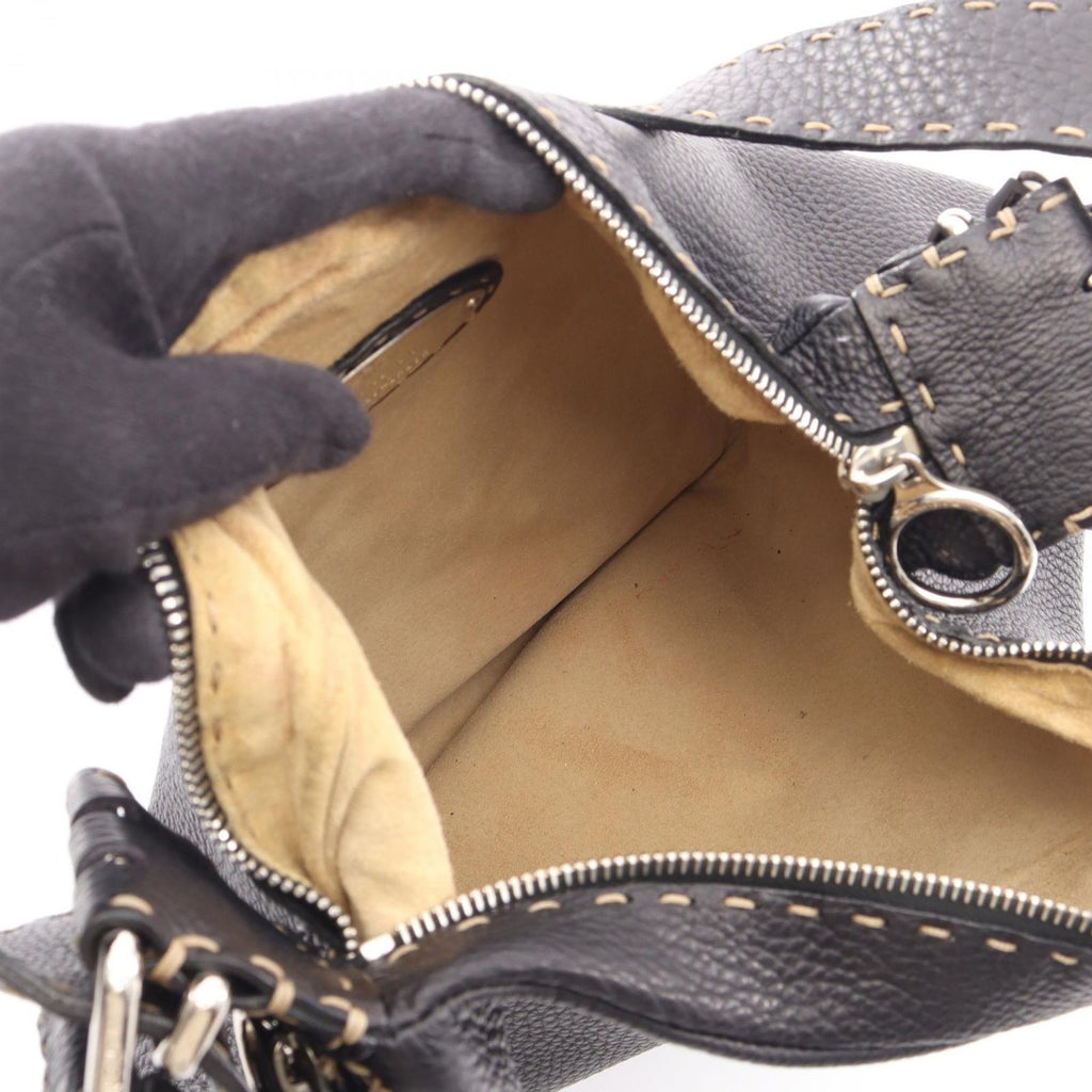 Fendi Shoulder Bag Selleria Black Leather — view 3