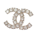 Chanel CC Logo Earrings Metal Crystal Silver Both Ears — view 4