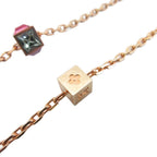Louis Vuitton Collier Gamble Necklace LV Logo Cube Rhinestone Gold — view 5