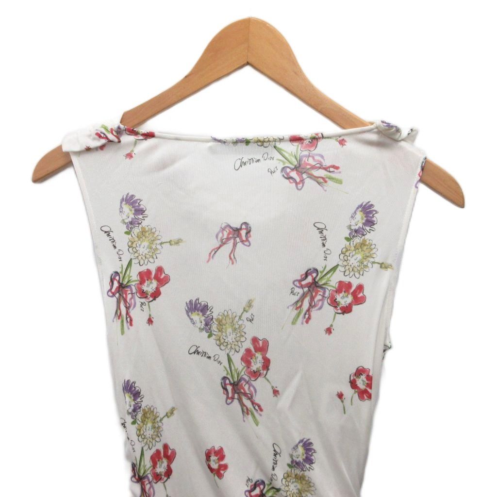 Dior Dress Sleeveless Calf Long Twist Allover Pattern 34 Ivory Multicolor — view 4