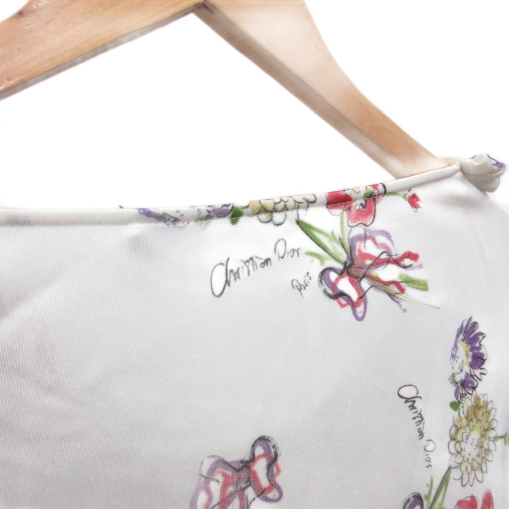 Dior Dress Sleeveless Calf Long Twist Allover Pattern 34 Ivory Multicolor — view 5