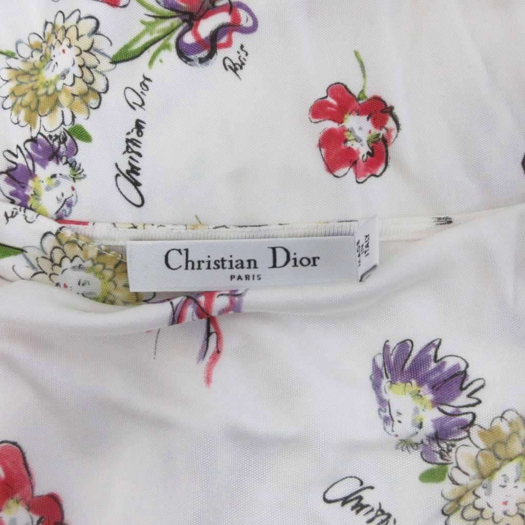 Dior Dress Sleeveless Calf Long Twist Allover Pattern 34 Ivory Multicolor — view 6