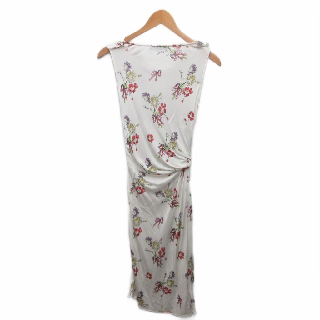 Dior Dress Sleeveless Calf Long Twist Allover Pattern 34 Ivory Multicolor — view 2