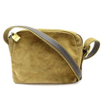 Loewe Anagram Shoulder Bag Suede Leather Beige