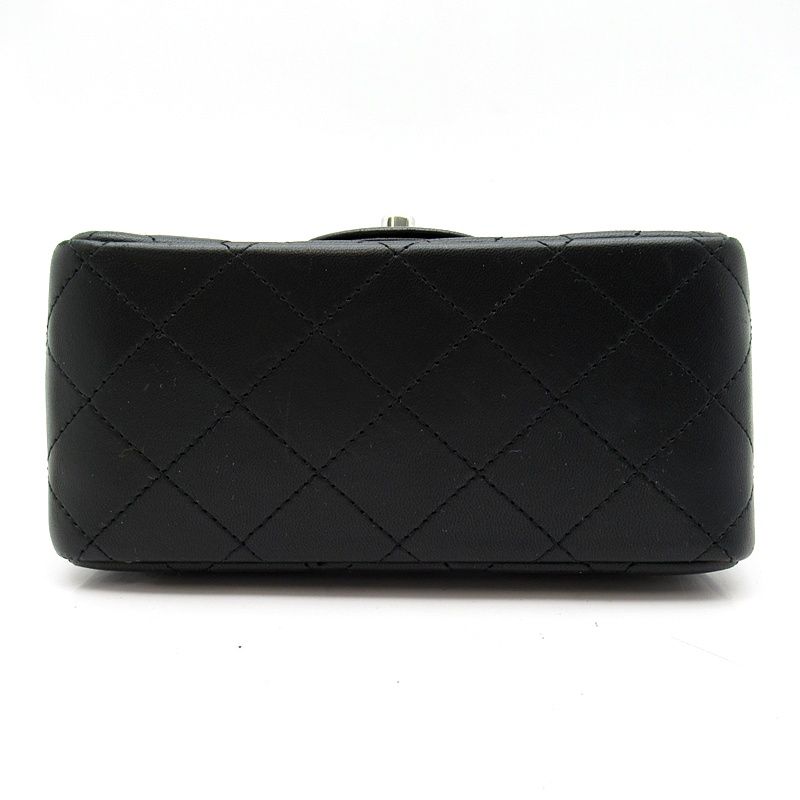 Chanel Mini Quilted Chain Shoulder Bag Lambskin Black — view 6