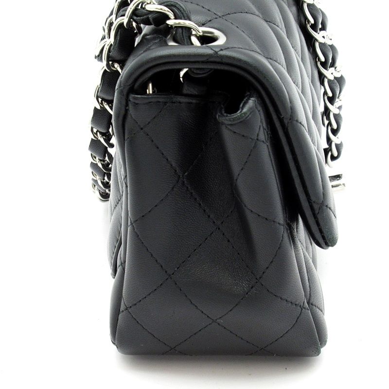 Chanel Mini Quilted Chain Shoulder Bag Lambskin Black — view 5