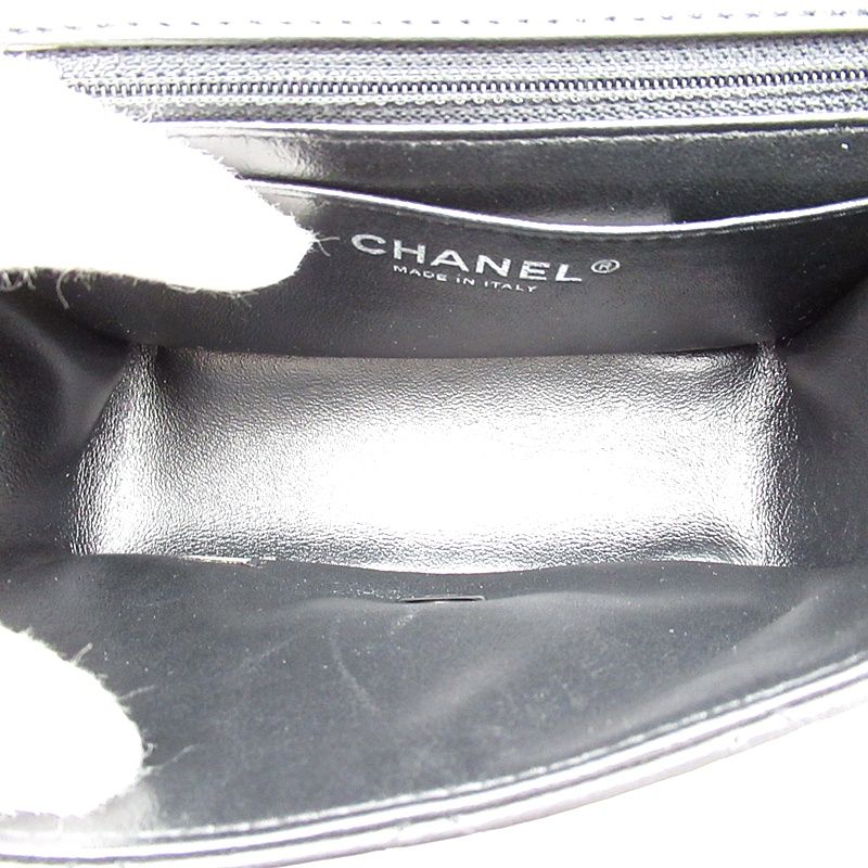 Chanel Mini Quilted Chain Shoulder Bag Lambskin Black — view 7
