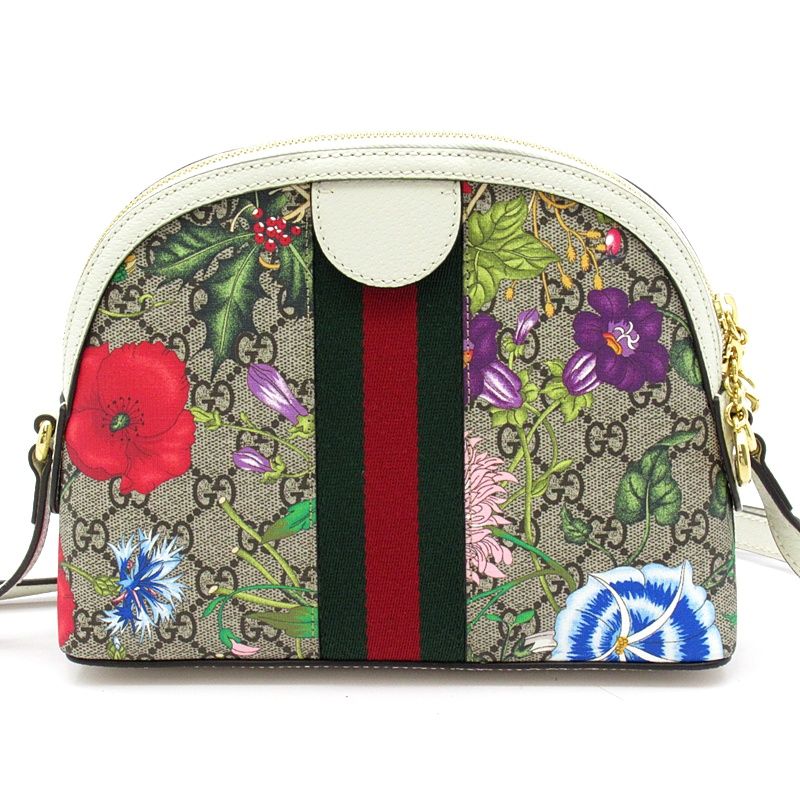 Gucci Ophidia GG Flora Shoulder Bag Supreme Beige — view 4