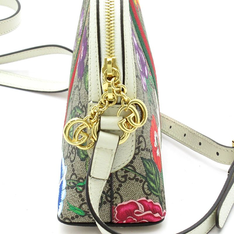 Gucci Ophidia GG Flora Shoulder Bag Supreme Beige — view 5