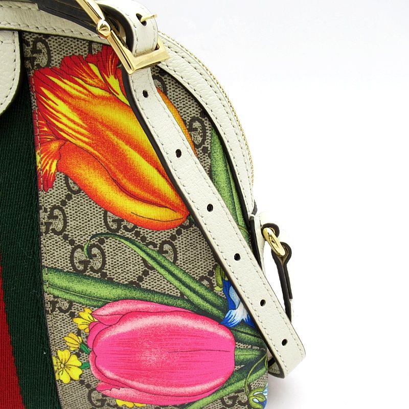 Gucci Ophidia GG Flora Shoulder Bag Supreme Beige — view 2