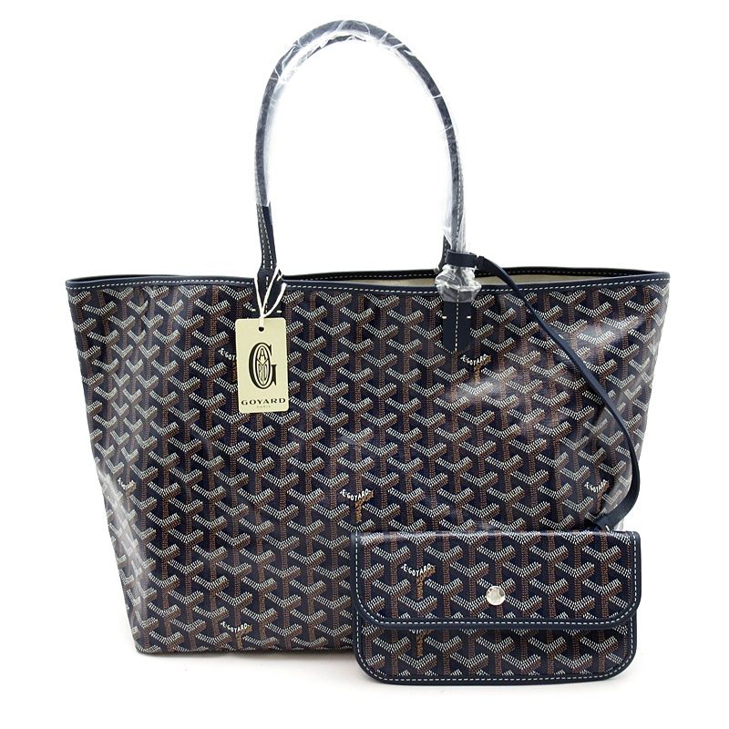 Goyard Saint Louis PM Leather Tote Navy