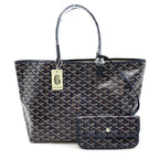 Goyard Saint Louis PM Leather Tote Navy