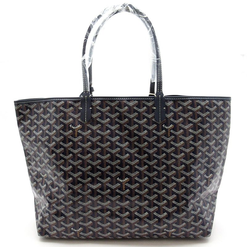 Goyard Saint Louis PM Leather Tote Navy — view 4