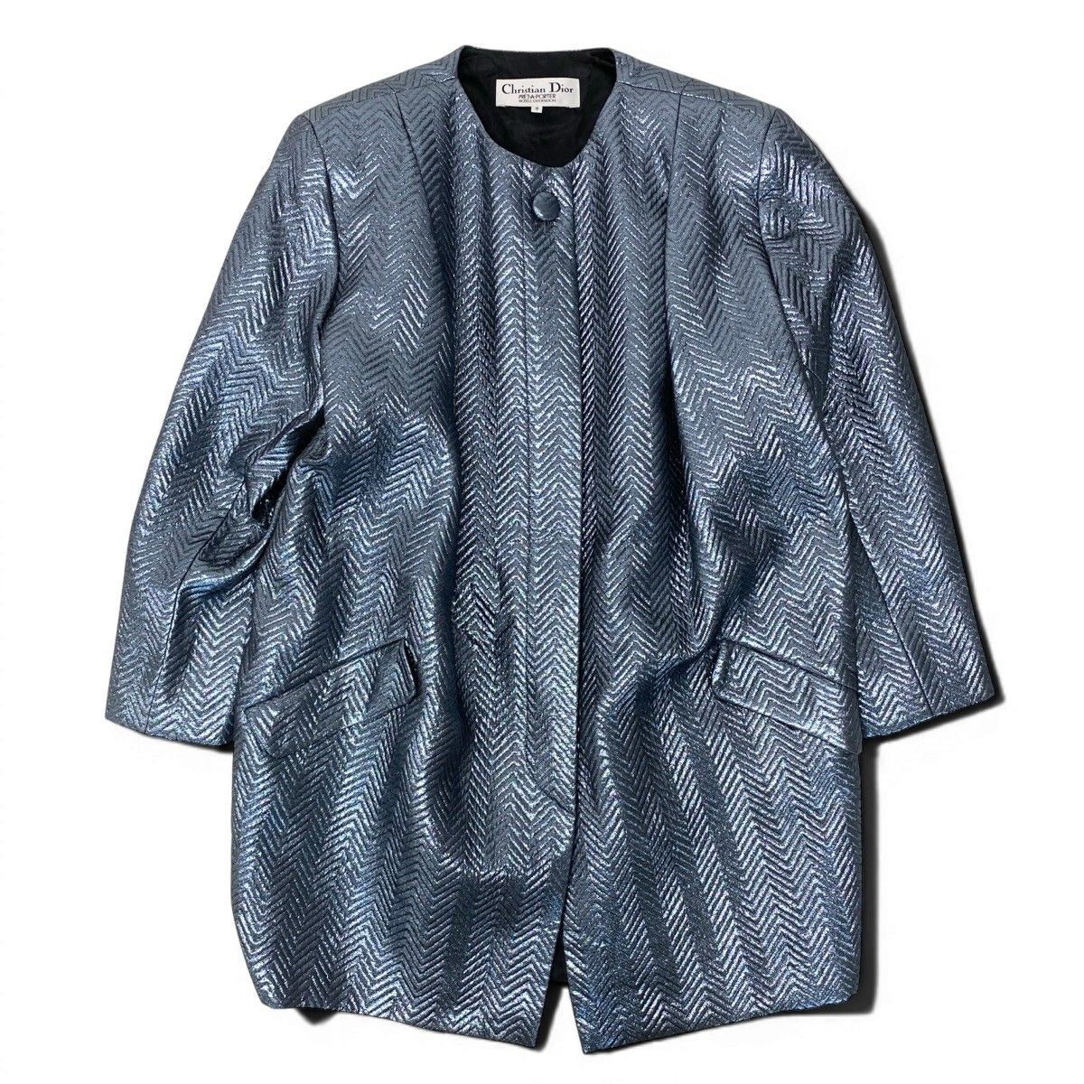 Dior Color Coat Metallic Herringbone 9 Sizes Blue Gray — view 2