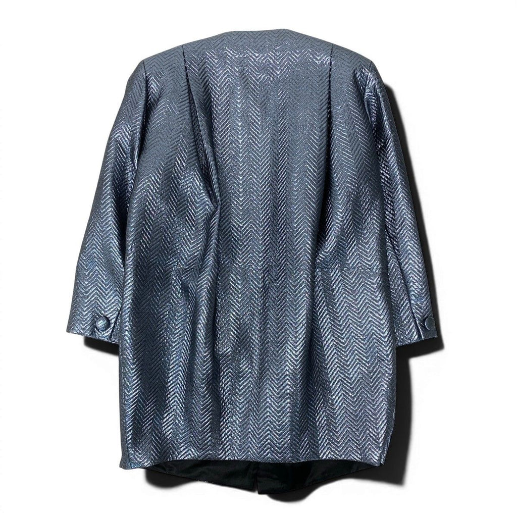 Dior Color Coat Metallic Herringbone 9 Sizes Blue Gray — view 3