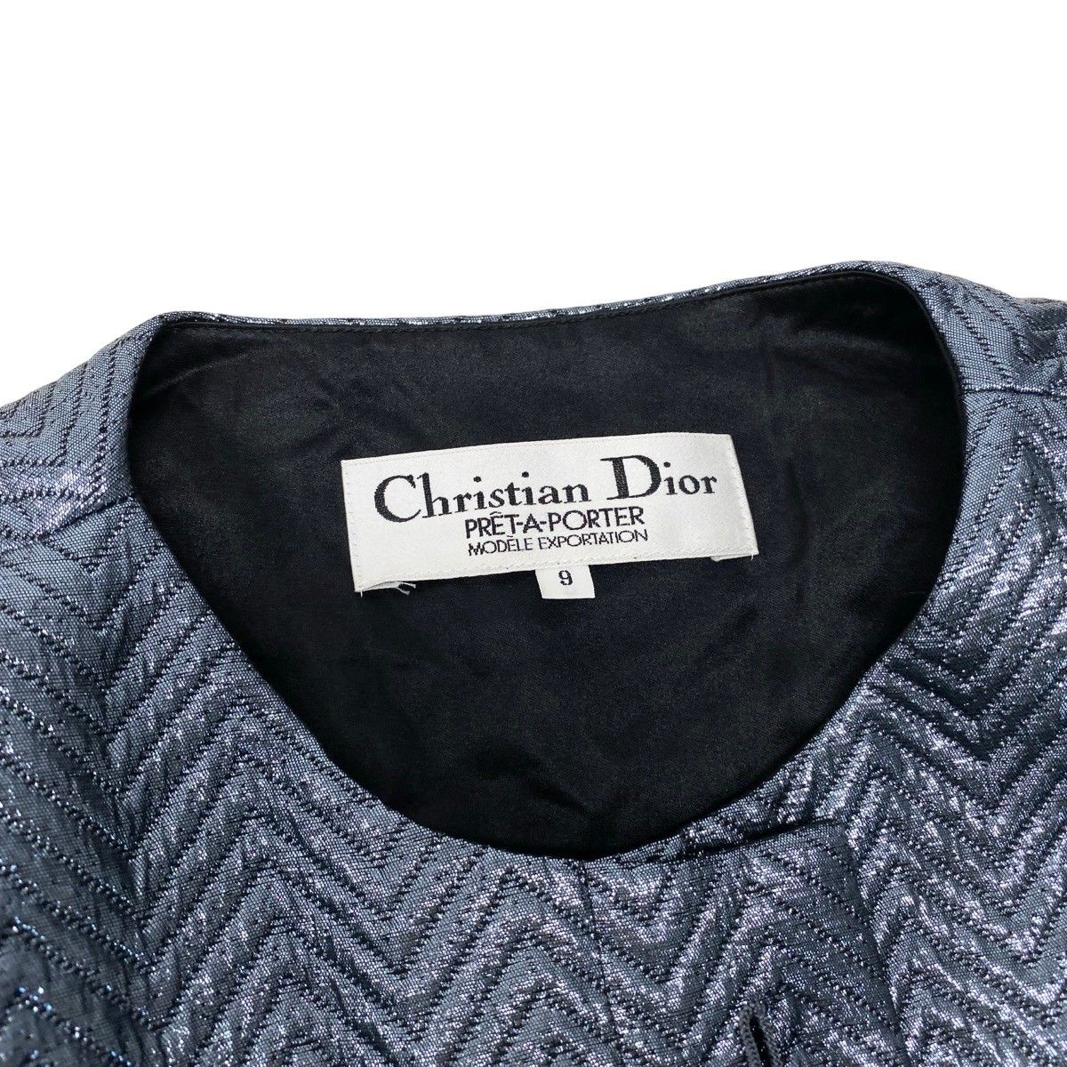 Dior Color Coat Metallic Herringbone 9 Sizes Blue Gray — view 7