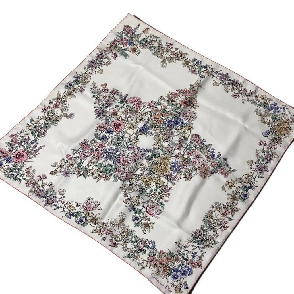 Dior Kept Star 70 Silk Scarf Floral Pattern Multicolor — view 3