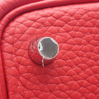 Hermes Picotin Lock PM Handbag Taurillon Clemence Rouge Ladieu Silver — view 6
