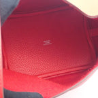 Hermes Picotin Lock PM Handbag Taurillon Clemence Rouge Ladieu Silver — view 7
