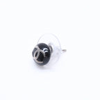 Chanel Button Earrings CC Logo Black Silver 03 — view 2