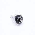Chanel Button Earrings CC Logo Black Silver 03 — view 3