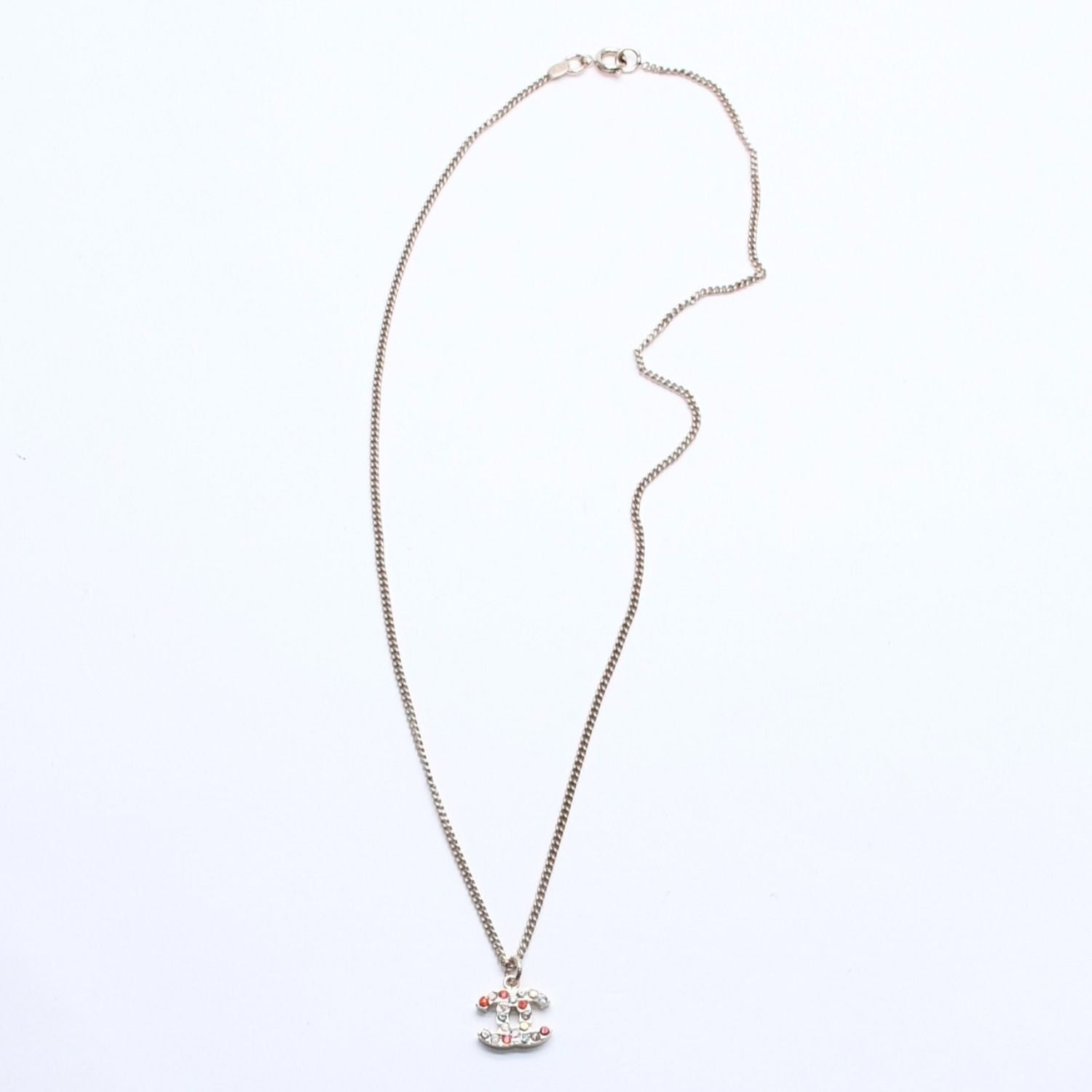 Chanel Necklace Gold Multicolor Rhinestone 04