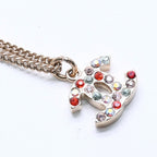 Chanel Necklace Gold Multicolor Rhinestone 04 — view 4