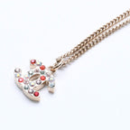 Chanel Necklace Gold Multicolor Rhinestone 04 — view 3