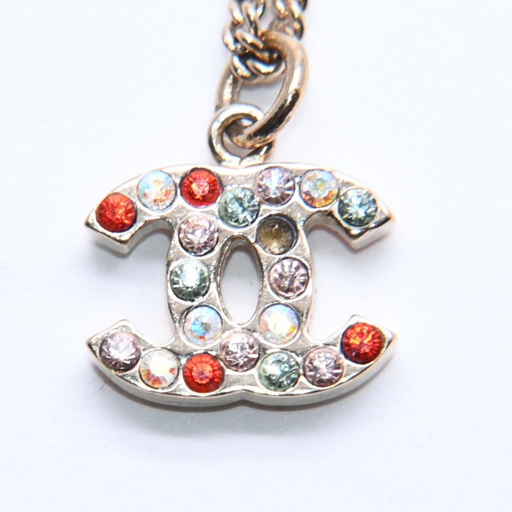 Chanel Necklace Gold Multicolor Rhinestone 04 — view 7