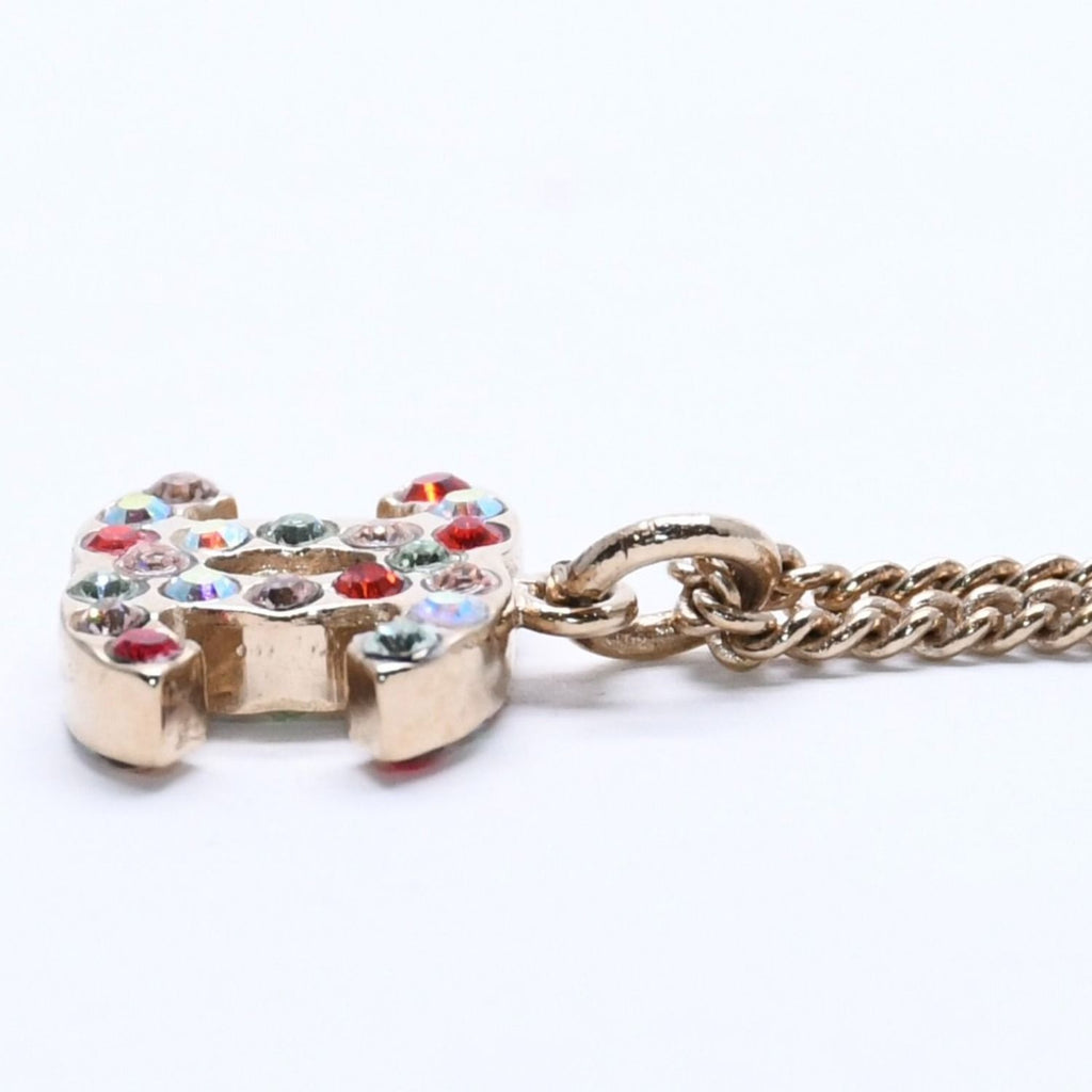 Chanel Necklace Gold Multicolor Rhinestone 04 — view 6