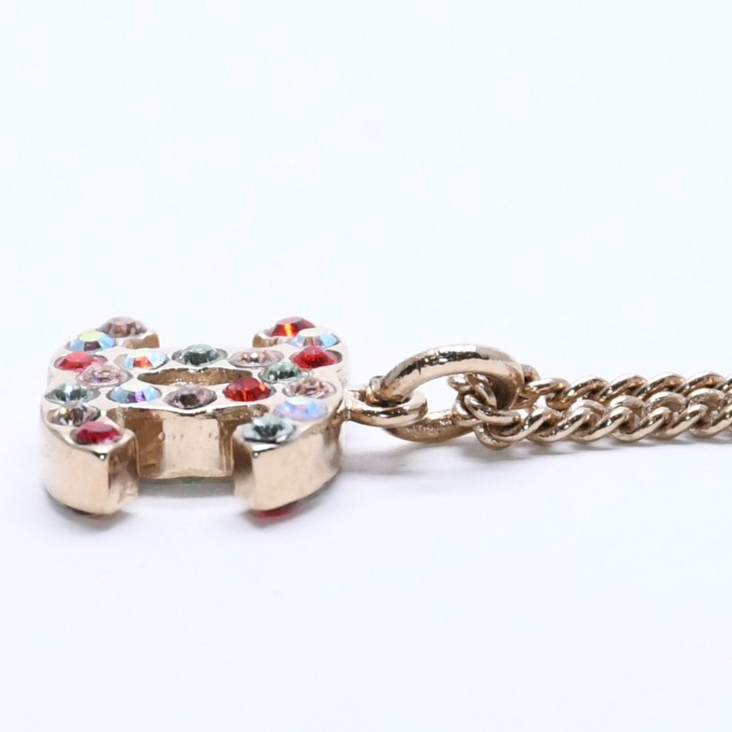Chanel Necklace Gold Multicolor Rhinestone 04 — view 6