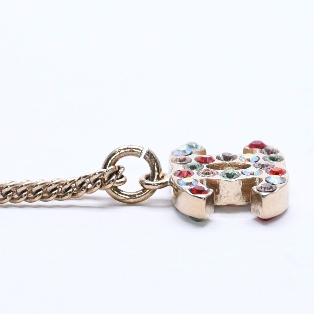 Chanel Necklace Gold Multicolor Rhinestone 04 — view 5