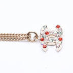 Chanel Necklace CC Logo Rhinestone 04 Multicolor Gold — view 5