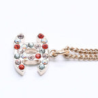 Chanel Necklace CC Logo Rhinestone 04 Multicolor Gold — view 6